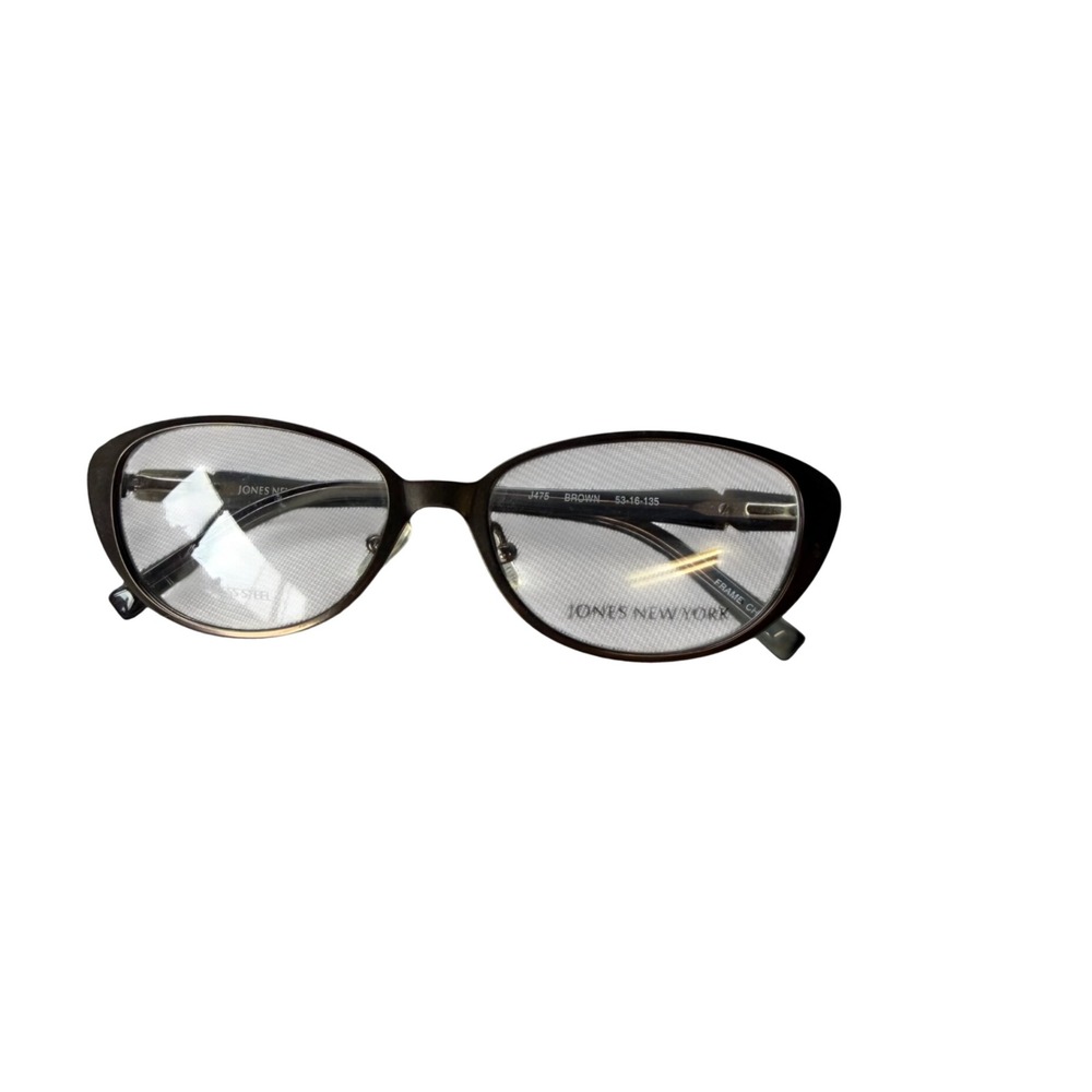 Jones New York Eyeglass Frames Women 53-16-135 Brown J475 Oval Stainless Steel